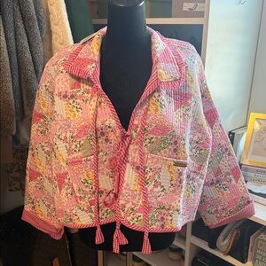 Simply Southern Floral Patchwork Quilted Jacket - Pink